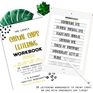 BUNDLE of 5 Lettering Workbooks With 180 Hand Lettering Practice ...