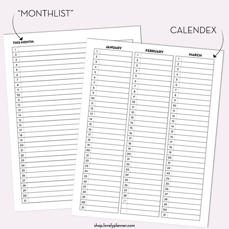 19 Printable Undated Calendar Planner Inserts A5 A4 US - Etsy