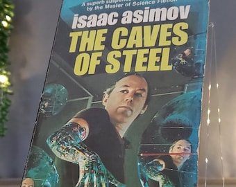 Isaac Asimov The Caves of Steel, Science Fiction Fantasy Paperback Pocket Book, Best Seller Literature and Fiction