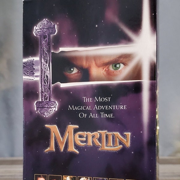 Merlin VHS, The Most Magical Adventure Of All Time, Sam Neill, Helena Bonham Carter & Rutger Hauer, Imagine a World Where Magic is Real!