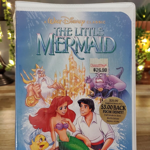 The Little Mermaid VHS, RARE Vintage VHS, a Walt Disney Classic Animated Movie, Somewhere Under the Sea, Original Sealed Packaging