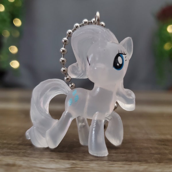 My Little Pony Keychain, Sweetie Belle Clear Acrylic Unicorn Pony Ornament, Custom Keyrings Bookbag Snaps & Cake Toppers