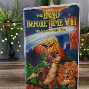 The Land Before Time VII VHS, The Stone of Cold Fire, Littlefoot, Cera, Spike, Ducky and Petrie are Back! In An Enchanting New Adventure