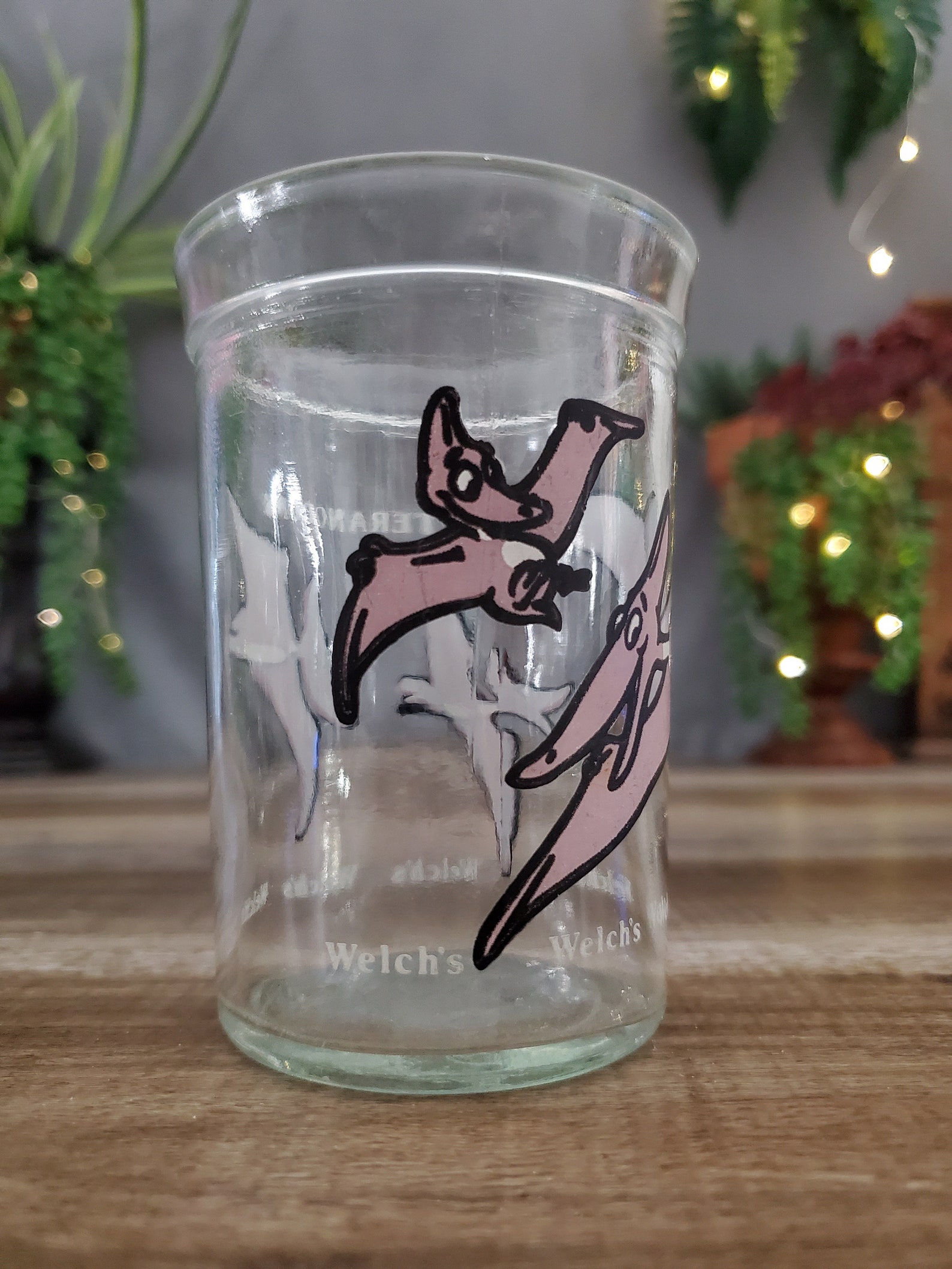 Welch's Jelly Glass Pink Pterodactyl Cup Jelly Jar Etsy