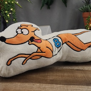 Simpsons Dog Racing Pillow, Santa's Little Helper #8 Plush Pillow, Universal/Matt Groening Simpsons Dog Fuzzy Pillow