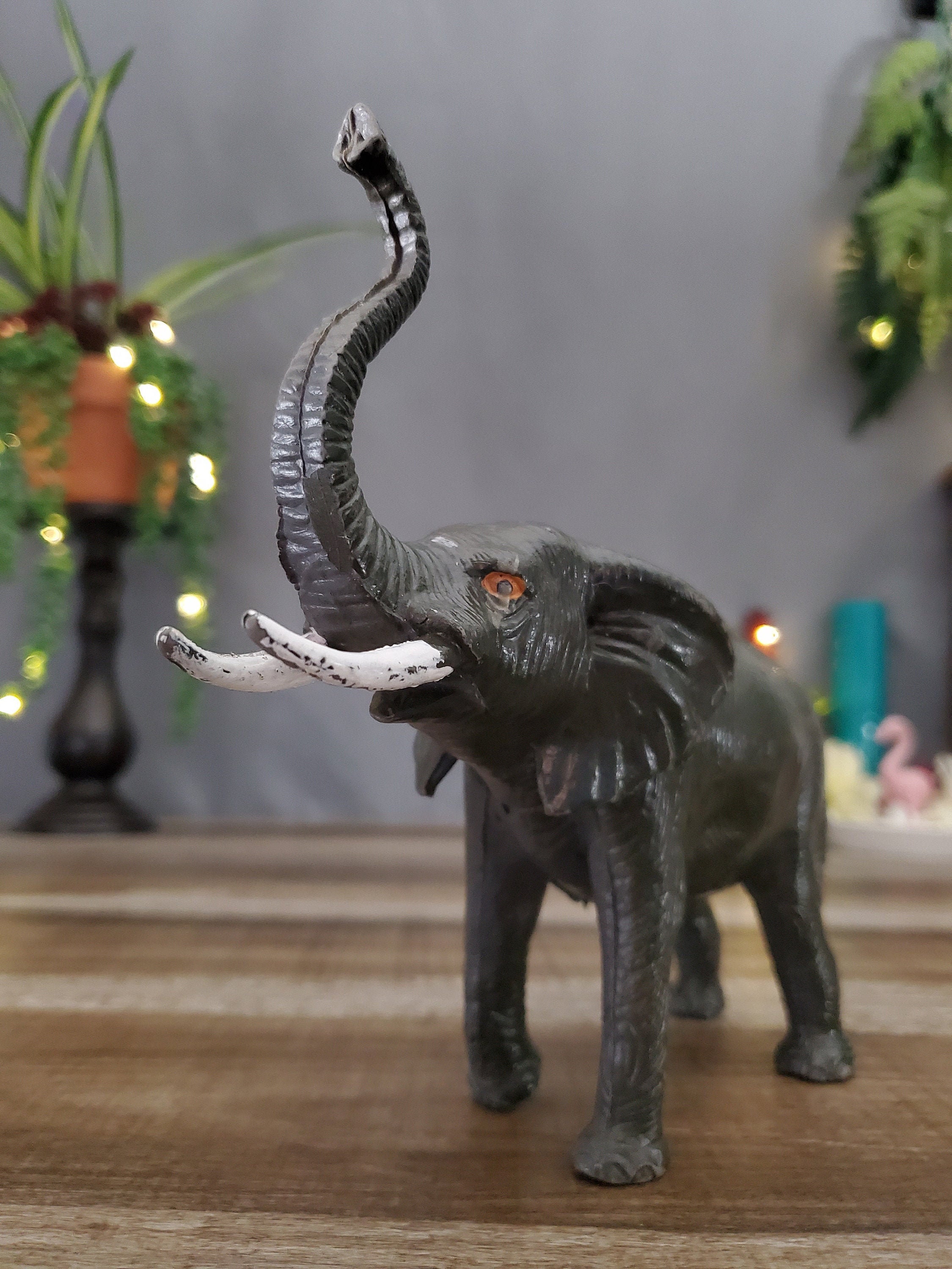 Safari Elephant Toy Large Vintage Plastic Elephant Toy Etsy