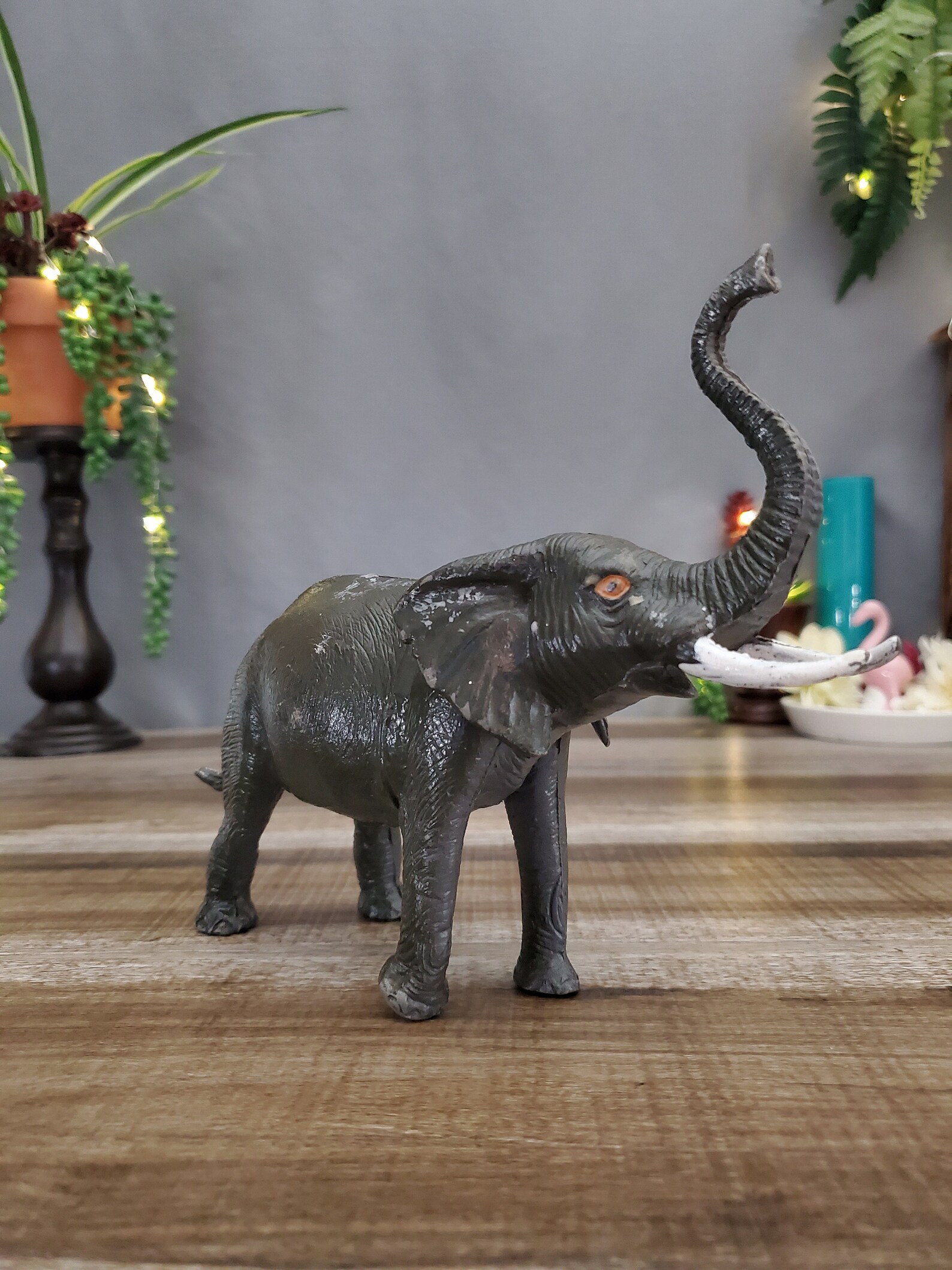 Safari Elephant Toy Large Vintage Plastic Elephant Toy Etsy