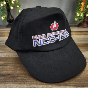 Czapka Vintage Star Trek U.S.S. Enterprise - 1991, czarna, z daszkiem typu snapback