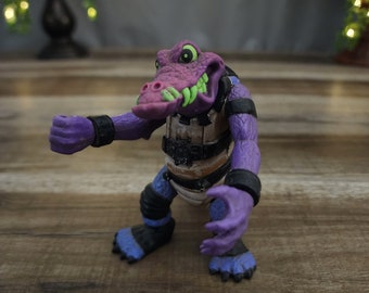 Al Negator Action Figure, Purple Sleazasaur Crocogator, Bucky O'Hare and The Toad Wars, 90's Hasbro/Cartoon Toy TV Show Figure