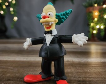 Krusty the Clown Figure, Vampire Krusty the Clown Burger King Toy, Kid's Club Fast Food Toy, The Simpson's Krusty the Clown Cake Topper