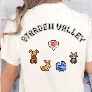 T-shirt Stardew Valley Animal Pixel | Stardew Valley | Stardew Valley-cadeau | Stardew-kip | Stardew-hart | Overhemd Pelican Town | Gezellig gamen