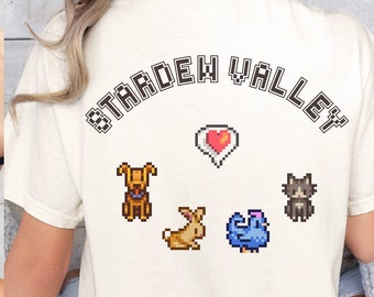 Maglietta Stardew Valley Animal Pixel / Stardew Valley / Regalo Stardew Valley / Pollo Stardew / Cuore Stardew / Maglietta Pelican Town / Cozy Gaming