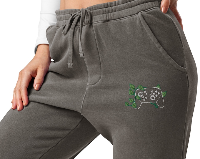 Cozy Gaming Embroidered Joggers | Gamer Gifts | Controller | Videogame | Luxury Gamer | Cozy Gamer | Cozy Gaming | Aesthetic Gamer
