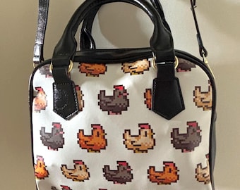 Pixel Chicken Crossbody Shoulder Bag | Stardew Valley Inspired Accessories | Stardew Gift | Indie Games | Cozy Gaming | Gamer Girl Merch