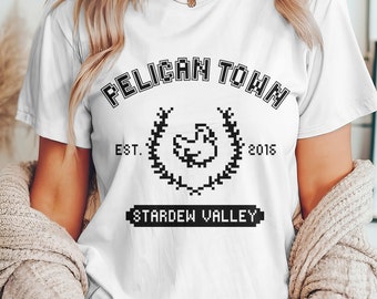 Pelican Town Pixel Tee | Stardew Valley | Stardew Valley Gift | College Stardew Valley | Stardew | Pelican Town Shirt | Cozy Gaming | Gamer