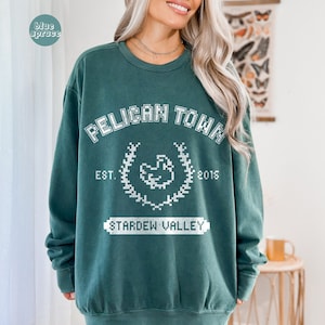 Pelican Town Pixel Premium Sweatshirt | Stardew Valley | Stardew Valley Gift | College Stardew Valley | Stardew Pullover| Cozy Gaming
