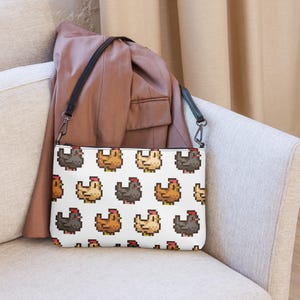 Pixel Chicken Crossbody Bag | Pixel Art Accessories | Stardew Valley Inspired Gift | Indie Games | Cozy Gaming | Gamer Girl Merchandise