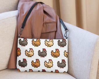 Pixel Chicken Crossbody Bag | Pixel Art Accessories | Stardew Valley Inspired Gift | Indie Games | Cozy Gaming | Gamer Girl Merchandise