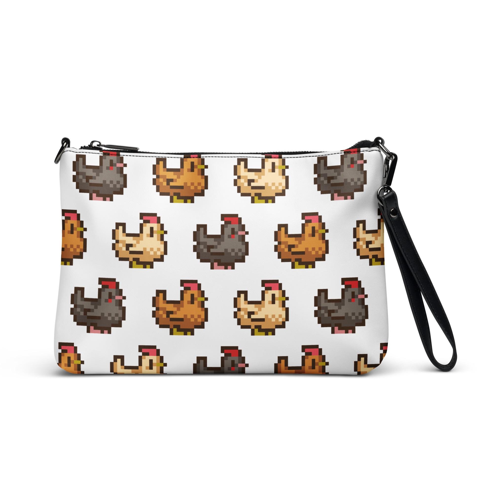 KUIYAI Kosmetiktasche Im Stardew Valley Stil – Pixel-Hühner-Design, Kulturbeutel Für Gamer & Fans