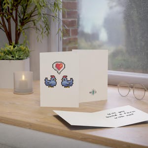 Stardew Valley Inspired Greeting Card | Blue Chicken Stardew Valentine's Day Card