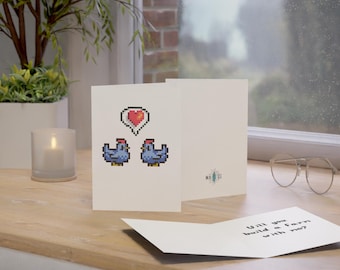 Stardew Valley Inspired Greeting Card | Blue Chicken Stardew Valentine's Day Card