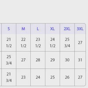 May include: A size chart for a cardigan sweater, with measurements in inches. The chart includes width, length, and sleeve length for sizes 3XS to 3XL. A diagram of the sweater illustrates the measurement points.