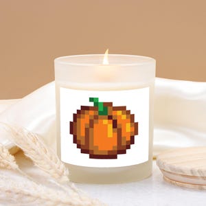 Pixel Kürbis Gewürzkerze | Stardew Valley Kerze | Herbstliche Pixel Art