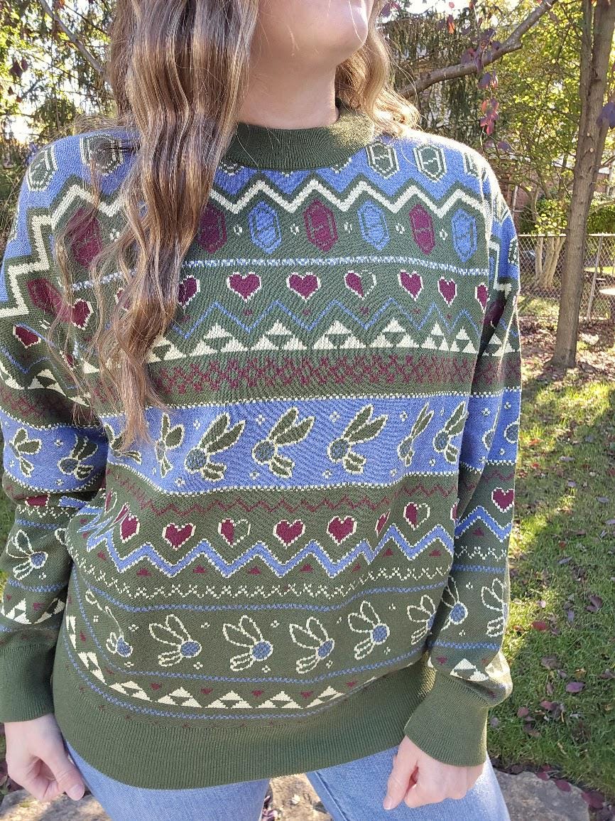 Fairies and Rupees Knit Sweater | Zelda Inspired Christmas Fairies and Rupees Knit Sweater | Zelda Inspired Christmas