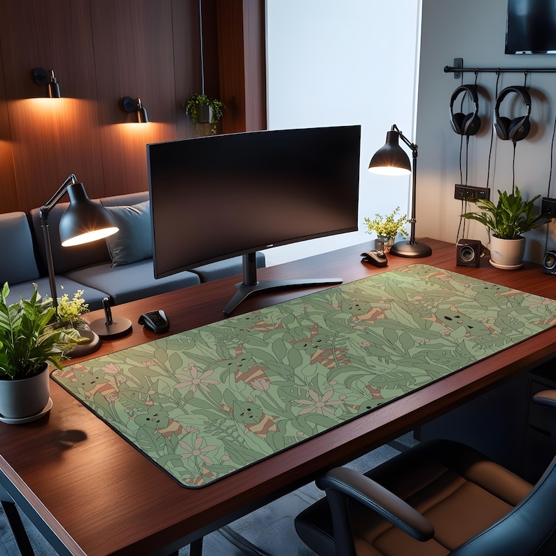 Hidden in Leaves Korok Desk Mat | Zelda Inspired Mouse Pad | Gifts for ...