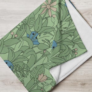 Odd Leaves Throw Blanket | Cozy Gaming Plush Blanket | Nerdy Home Decor | Gamer Girl Gift | Anime Gifts