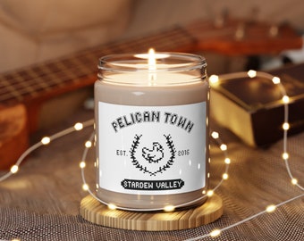 Pelican Town Scented Soy Candle | 9 oz | Stardew Valley | Stardew Valley Gift | Stardew Decor | Gamer | Pelican Town Candle | Cozy Gaming