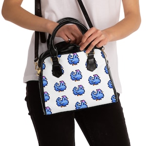 Blue Pixel Chicken Crossbody Shoulder Bag | Stardew Valley Accessories | Stardew Valley Gift | Indie Games | Cozy Gaming | Gamer Girl Merch
