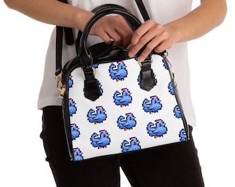 Blue Pixel Chicken Crossbody Shoulder Bag | Stardew Valley Accessories | Stardew Valley Gift | Indie Games | Cozy Gaming | Gamer Girl Merch