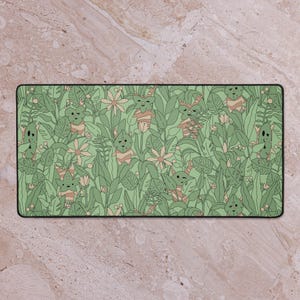 Hidden In Leaves Korok Desk Mat | Zelda Inspired Mouse Pad | Gifts for Gamers | Cozy Gamer Desk Setup | Geek Home Decor | Setup Desk Style