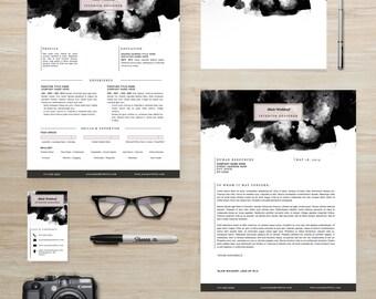 Creative Resume Template Package | CV Template + Cover Letter + Business Card + Thank You Note MS Word | Instant Digital Download | Blair