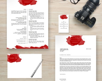 Creative Resume Template Package | CV Template + Cover Letter + Business Card + Thank You Note MS Word | Instant Digital Download | Dexter