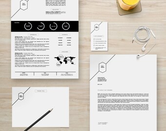 Modern Resume Template Package | CV Template + Cover Letter + Business Card + Thank You Note for MS Word | Instant Digital Download | Donald