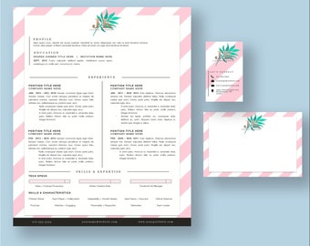 Creative Resume Template Package | CV Template + Cover Letter + Business Card + Thank You Note MS Word | Instant Digital Download | Jackie