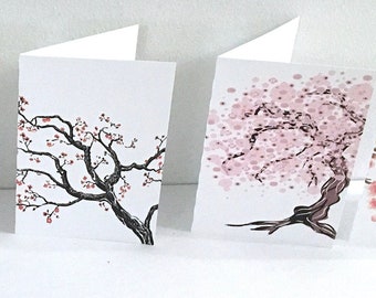 Sakura Card , Blank inside , Printed , Note , Greeting , Gift , Card Swap , Friend , Family , Spring , Bloom , Cherry Blossom