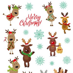 Stickers de Noël rennes , Mail , Scrapbooking , Cadeaux , Cartes , Vacances , Enfants , Adultes , Père Noël , Chaussette , Renne , Arbre , Neige