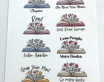 Download Read Book Stickers Etsy
