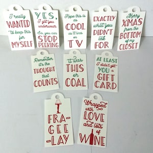 Tags de Noël , Lot de 10 , Cadeaux , Scrapbooking , Fabrication de cartes
