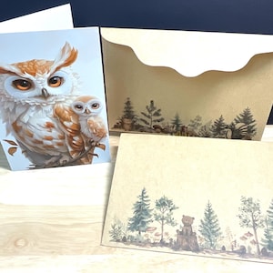 Carte Hibou sauvage, nature, famille, bébé, oiseau, bois, amis, mouche, bonjour, juste parce que