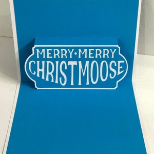 Carte de Noël orignal à pompon, pop up, festif, vacances, amis, famille, joie, neige