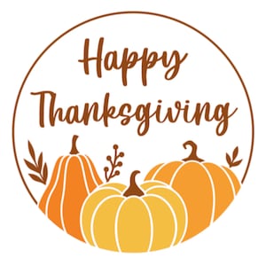 Sceaux de joyeux Thanksgiving, autocollants, ronds, citrouilles, automne, récolte, remerciement, lettre, cartes, fournitures postales