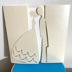 Carte de mariage, mariée, marié, amour, soin, félicitations, cadeau, satin, robe, fête