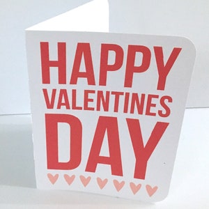Happy Valentines Day Card , Imprimé , Gras , Rouge , Cœurs , Rose , Doux , TLC , Ami , Conjoint , Cupidon