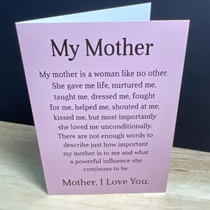 Ma carte mère , Fête des mères , Anniversaire , Juste parce que , Important , Amour , Chéri