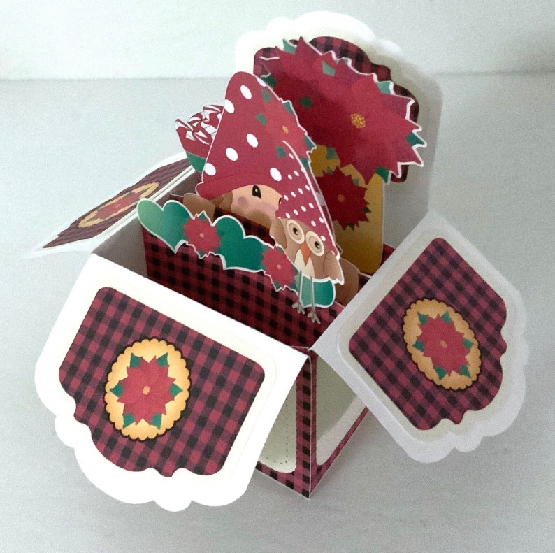 Christmas Gnome Girl Pop up Card , Holidays , Owl , Flower , Candy ...