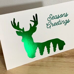 Carte de voeux avec cerf, Noël, sauvage, bois, animal, vacances, hiver, renne